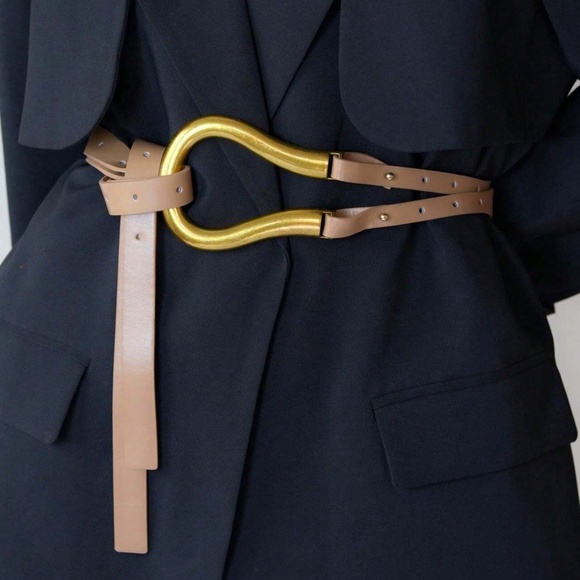 Luxe Vegan Leather Gold Tone Wrap Belt main image 5